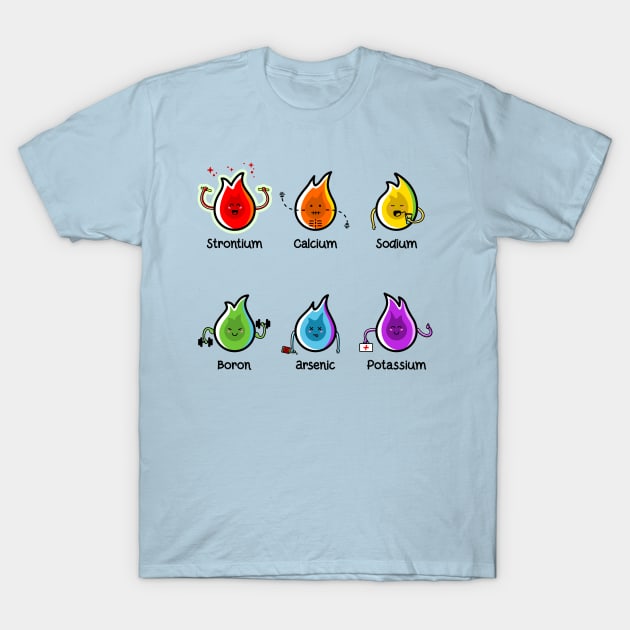 Flaming Elements Science T-Shirt by freeves